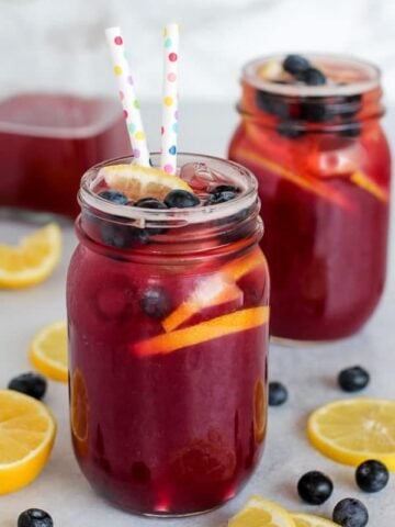 Blueberry Lemonade in a glass jar