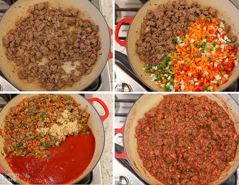 Sloppy joe meat in a pan