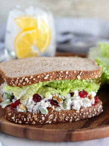 A close up of a sandwich on a plate