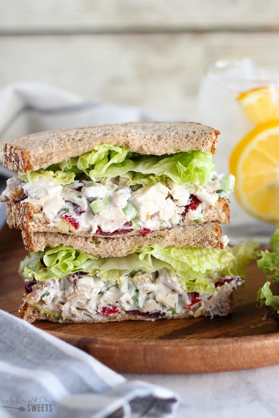 A sandwich cut in half