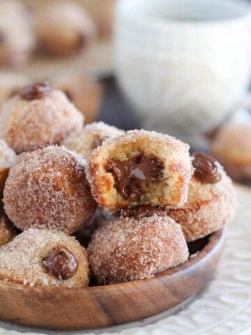 Donut holes filled with nutella.