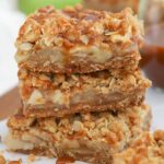Stack of three Caramel Apple Bars.