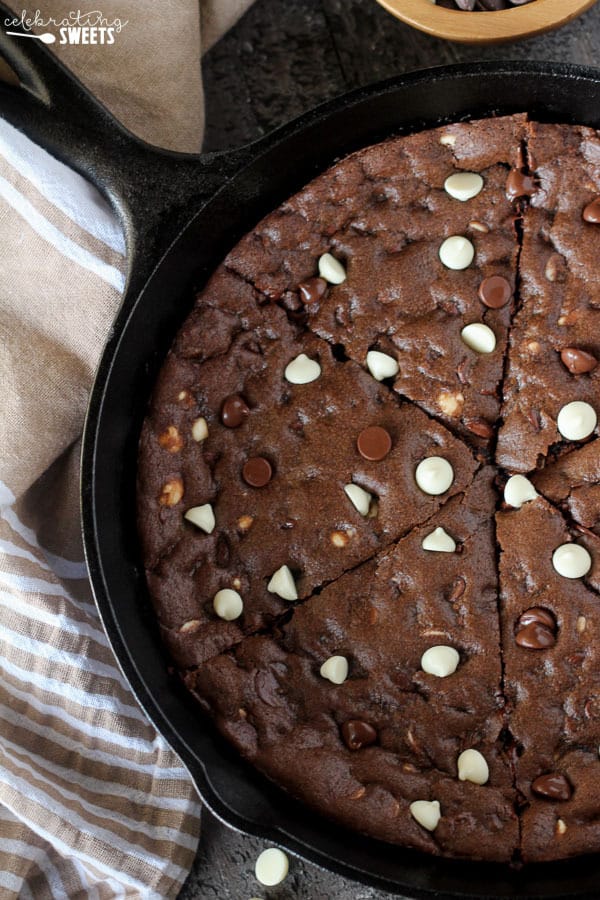 Chocolate skillet cookie.