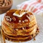 Stack of sweet potato pancakes