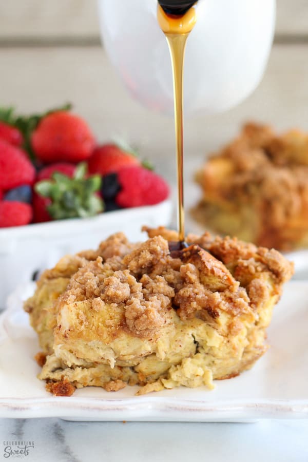 Baked french toast on a plate