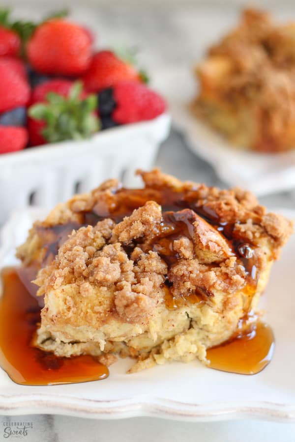 Baked french toast on a plate