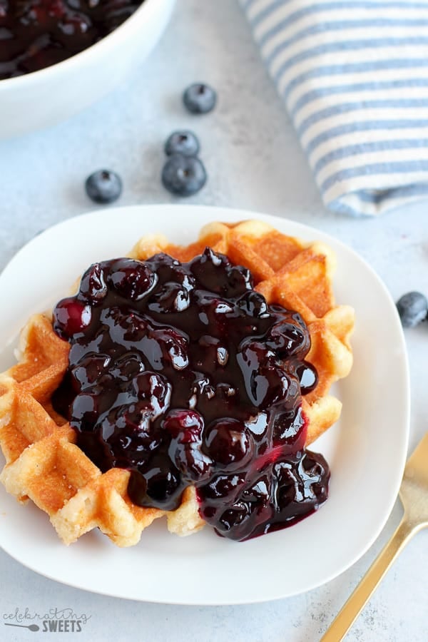 Blueberry Sauce on a Waffle