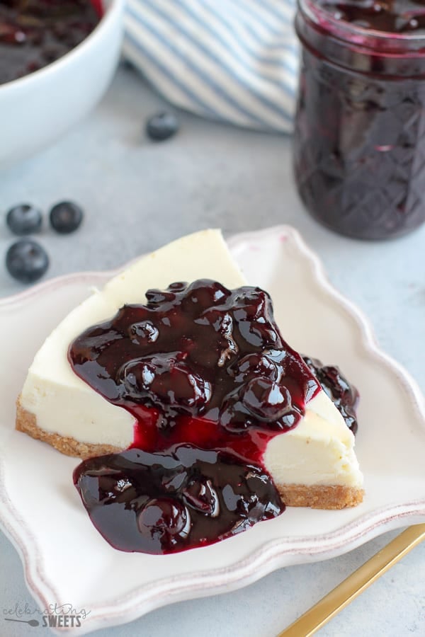 Blueberry Sauce on Cheesecake