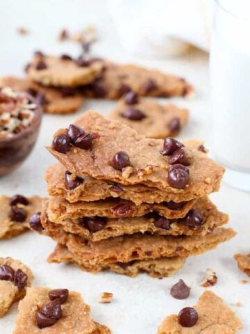 Stack of Chocolate Chip Cookie Brittle