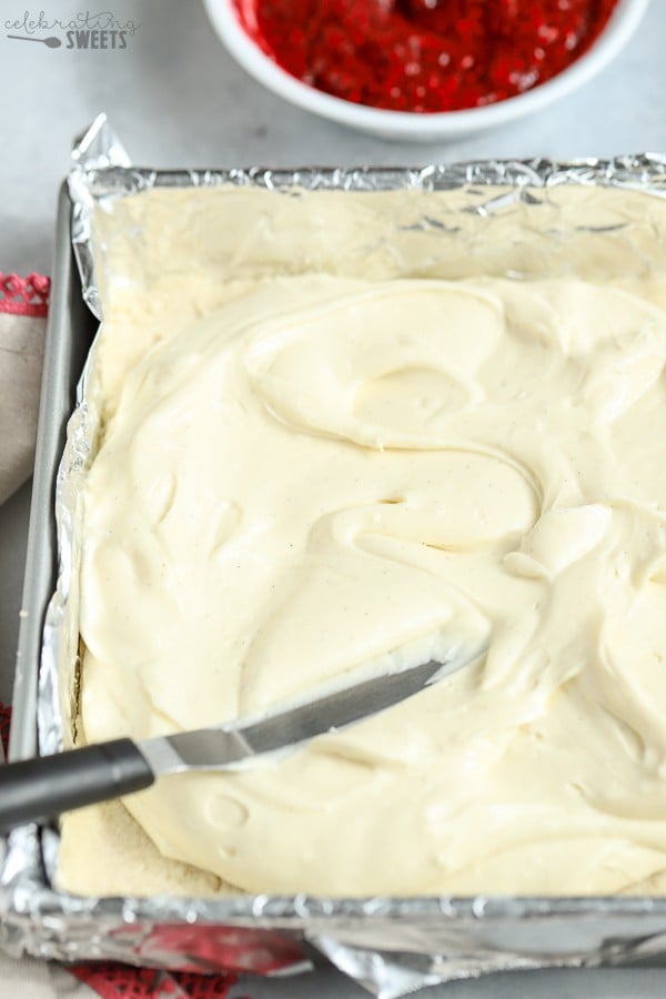 White Chocolate Raspberry Cheesecake Bars
