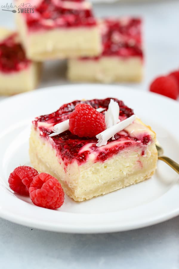 White Chocolate Raspberry Cheesecake Bars