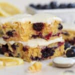 Stack of two lemon blueberry bars