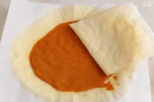 Pumpkin puree spread on paper towels
